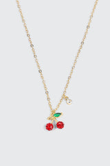 14K Gold Plated Cherry Necklace