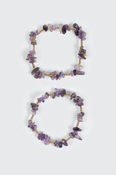 2-Piece Semi-Precious Stretch Bracelets