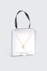 14K Gold Plated Solitaire Necklace