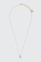 14K Gold Plated Solitaire Necklace