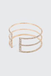 3 Row Rhinestone Cuff Bangle
