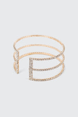 3 Row Rhinestone Cuff Bangle
