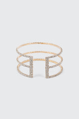 3 Row Rhinestone Cuff Bangle