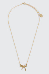 14K Gold Bow Necklace