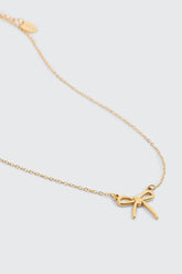 14K Gold Bow Necklace