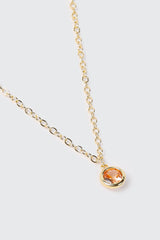 14K Gold-Plated November Birthstone Necklace