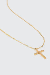14K Gold Plated Cross Pendant Necklace