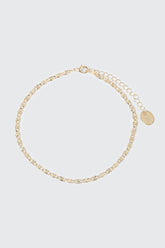 14K Gold-Plated Textured Chain Anklet