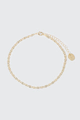 14K Gold-Plated Textured Chain Anklet