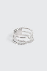 14K White Gold Plated X Ring