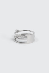 14K White Gold Plated X Ring