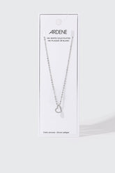 14K White Gold Plated Heart Necklace