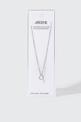 14K White Gold Plated Heart Necklace