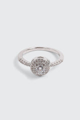 14K White Gold Plated Cushion Solitaire Ring