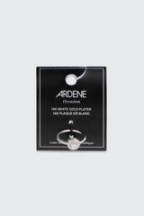 14K White Gold Plated Cushion Solitaire Ring