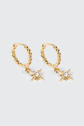 14K Gold Plated Dangling Star Earrings