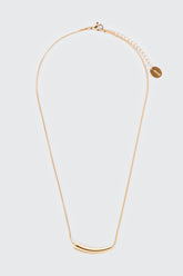 14K Gold Plated Curved Charm Necklace