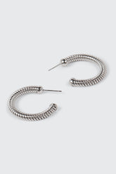 Stainless Steel Coiled Wire Hoop Earrings