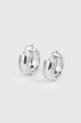 14K White Gold Plated Hoop Earrings