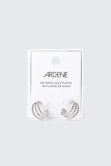 14K White Gold Twisted Hoop Earrings