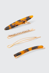4-Pack Tortoiseshell Hair Snap Set