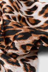 Satin Leopard Print Square Scarf