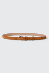 Rounded Buckle Faux Leather Belt
