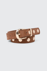 Flat Stud Faux Suede Belt
