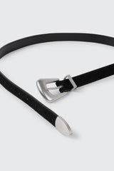 Faux Suede Belt with Metal Tip
