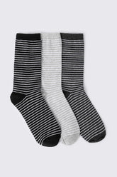 3-Pack Striped Crew Socks