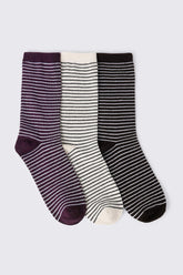 3-Pack Striped Crew Socks