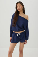 Contrast Drawcord Knit Shorts