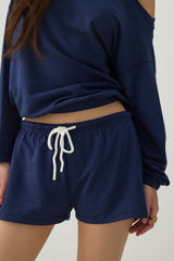 Contrast Drawcord Knit Shorts