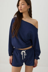 Contrast Drawcord Knit Shorts