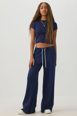 Drawstring Wide Leg Pants
