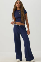 Cropped Ribbed Crew Neck T-Shirt