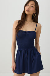 Solid Smocked Romper