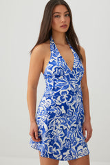 Floral Halter Mini Dress