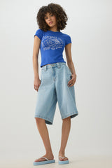Printed Rib Crop T-Shirt