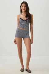 Lace Trim Striped Tank Top