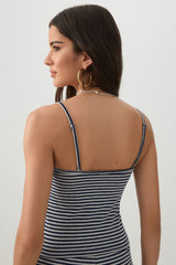 Lace Trim Striped Tank Top