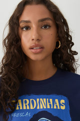 Sardine Print Drop Shoulder T-Shirt