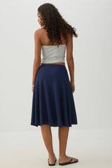 Striped Texture Midi Skirt