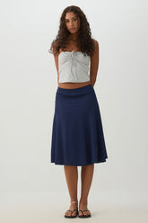 Striped Texture Midi Skirt
