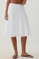 Striped Texture Midi Skirt
