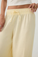 High Rise Linen Blend Pants