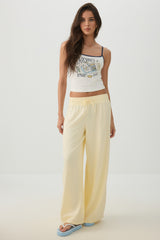 High Rise Linen Blend Pants