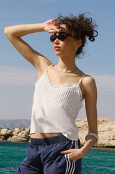 Lace Trim Cropped Tank Top