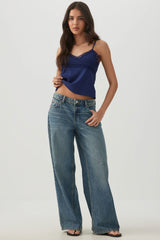 Lace Trim Cropped Tank Top