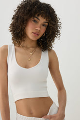 Cropped Rib Seamless Tank Top
